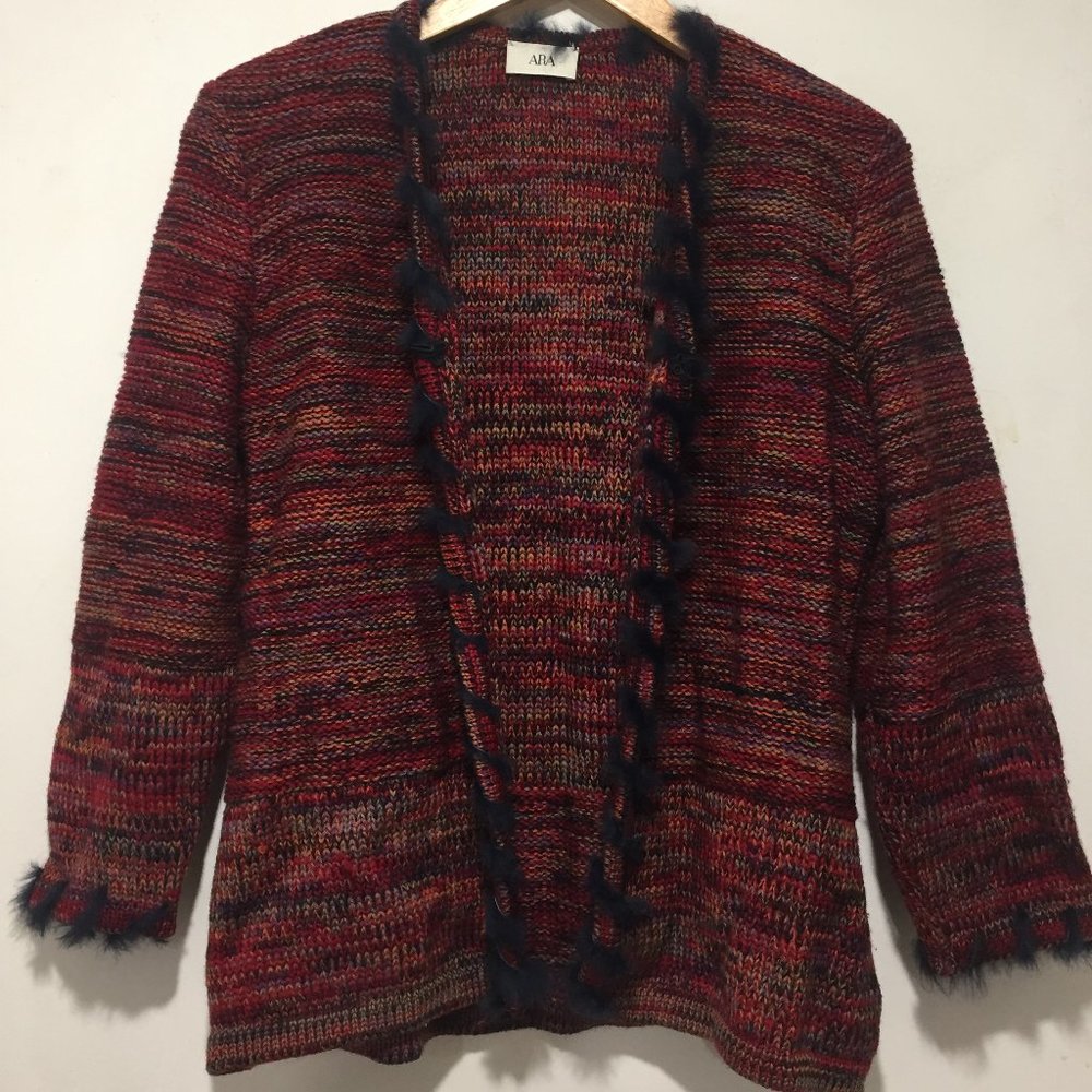 ARA MULTICOLOR CARDIGAN SWEATER SIZE 10